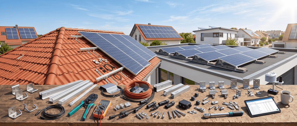 Profilés aluminium et matériel de pose pour fixation PV sur toiture par Cusmade K-500®